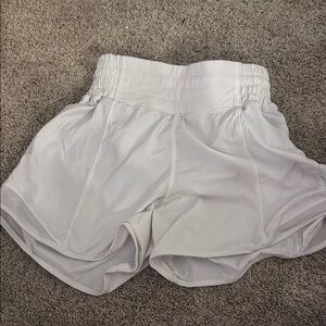 4in high rise white lulu shorts